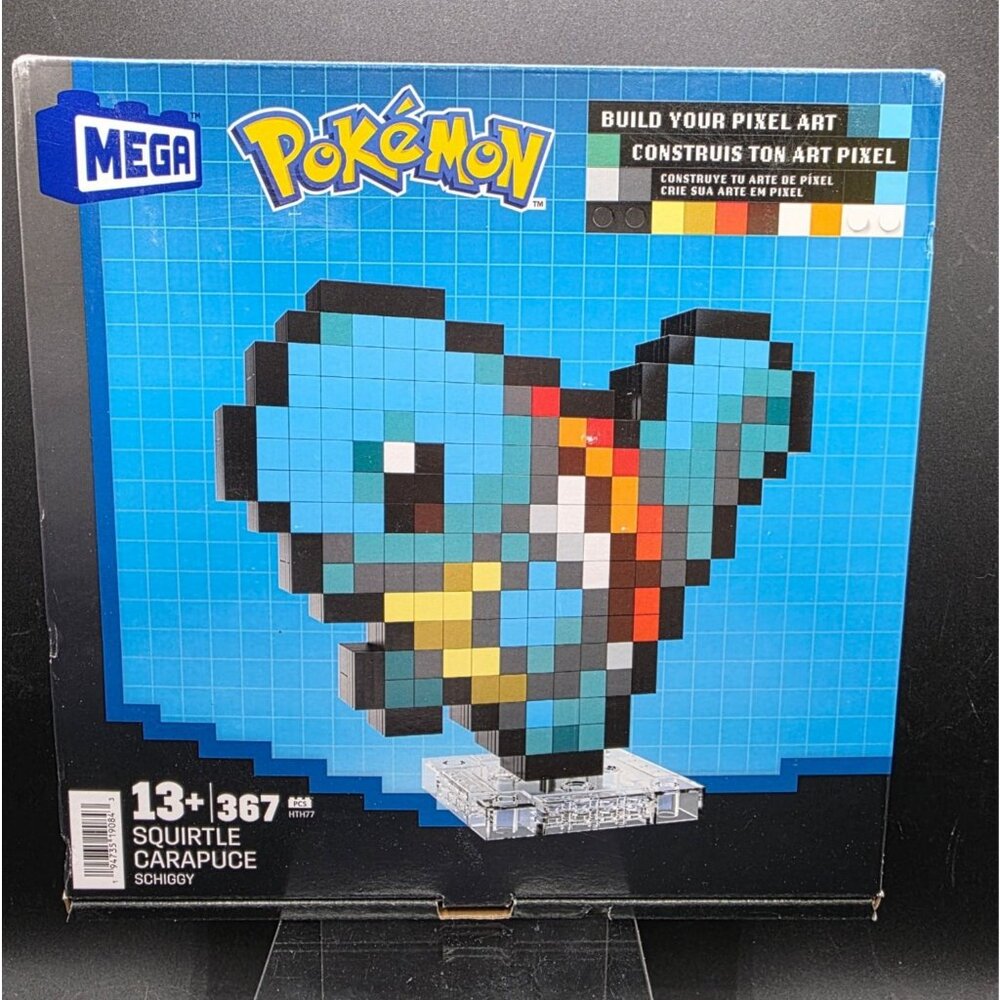 Mega Pokémon Squirtle Pixel Art Building Set 13+ 367 Pieces Model HTH77 Toy Kit